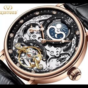 KINYUED Tourbillon Movement Men waterproof Watches